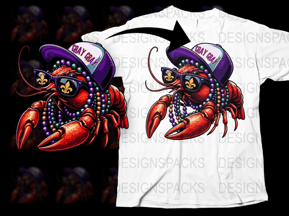 Cray Cray Lobster Graphic T-Shirt, Funky Cartoon Lobster Tee, Colorful Unique Streetwear, Unisex Casual Summer Shirt for All Ages