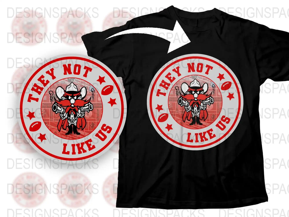They Not Like Us T-Shirt, Unisex Graphic Tee, Skull and Wings Design, Bold Red Circle, Casual Streetwear Style