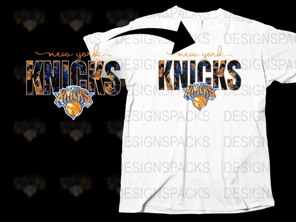 New York Knicks Graphic T-Shirt, NBA Team Logo, Men's Casual Sports Tee, Basketball Fan Apparel