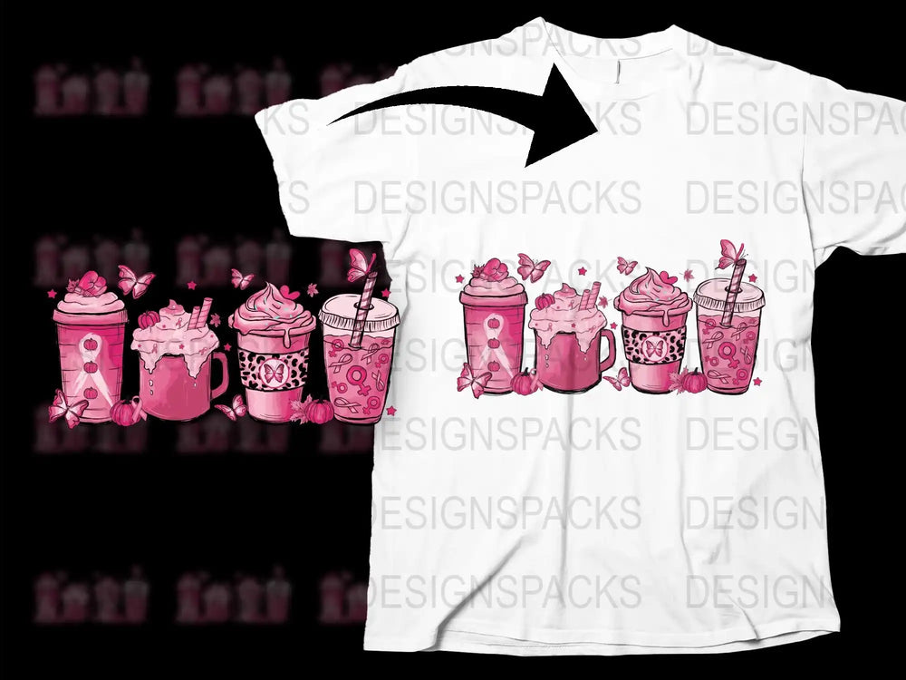 Pink Milkshake Graphic T-Shirt, Cute Summer Drinks Print, Casual Women's Fashion Top, Soft Cotton Tee