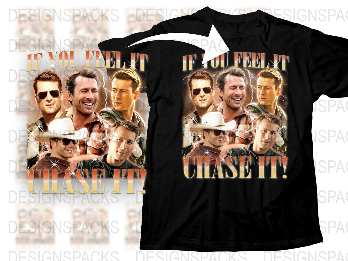 Chase It Slogan T-Shirt, Multiple Face Print, Graphic Tee, Casual Style Shirt, Men's Fashion Top, Unique Design