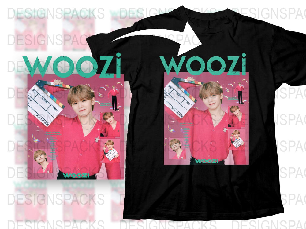 K-Pop Idol Woozi Graphic T-Shirt, Pink Aesthetic, Music Lover Gift, Stylish Unisex Tee