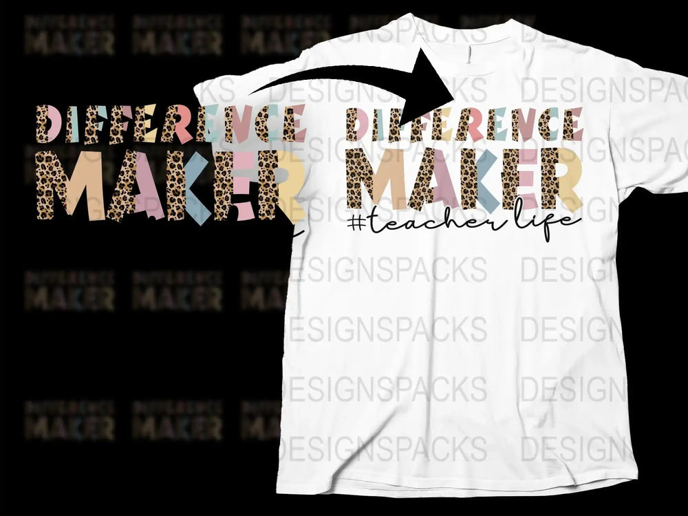 Teacher Life T-Shirt, Leopard Print, Inspirational Quote, Gift for Teachers, Casual Wear