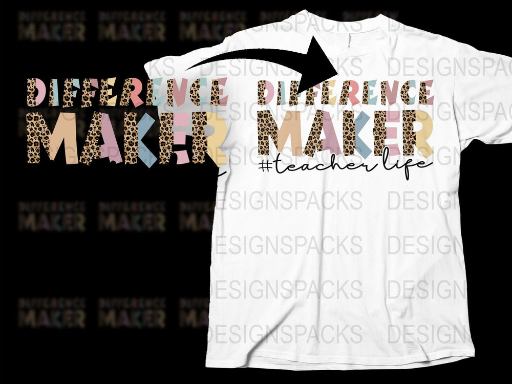 Teacher Life T-Shirt, Leopard Print, Inspirational Quote, Gift for Teachers, Casual Wear