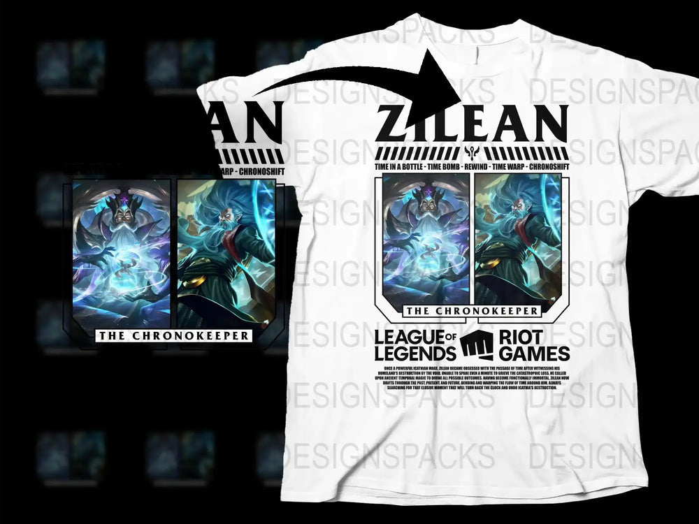 League of Legends Zilean T-Shirt, Gaming Apparel, The Chronokeeper Graphic Tee, Riot Games Merchandise