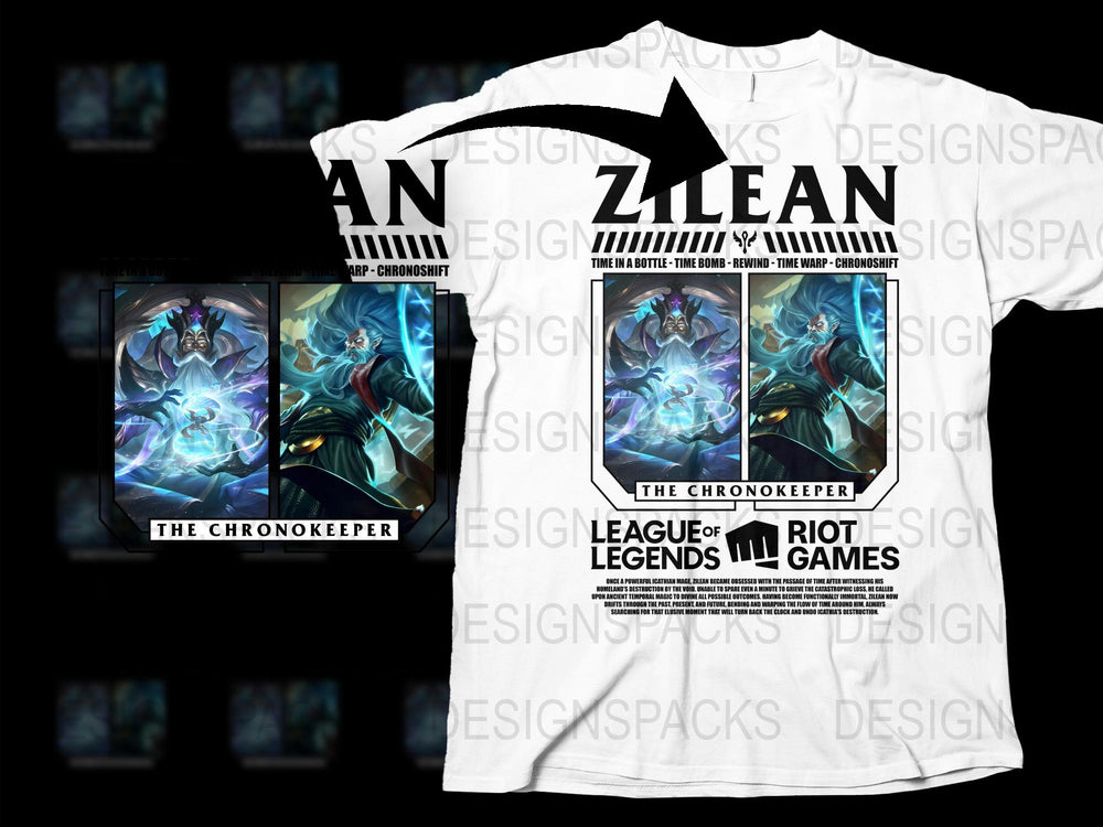 League of Legends Zilean T-Shirt, Gaming Apparel, The Chronokeeper Graphic Tee, Riot Games Merchandise