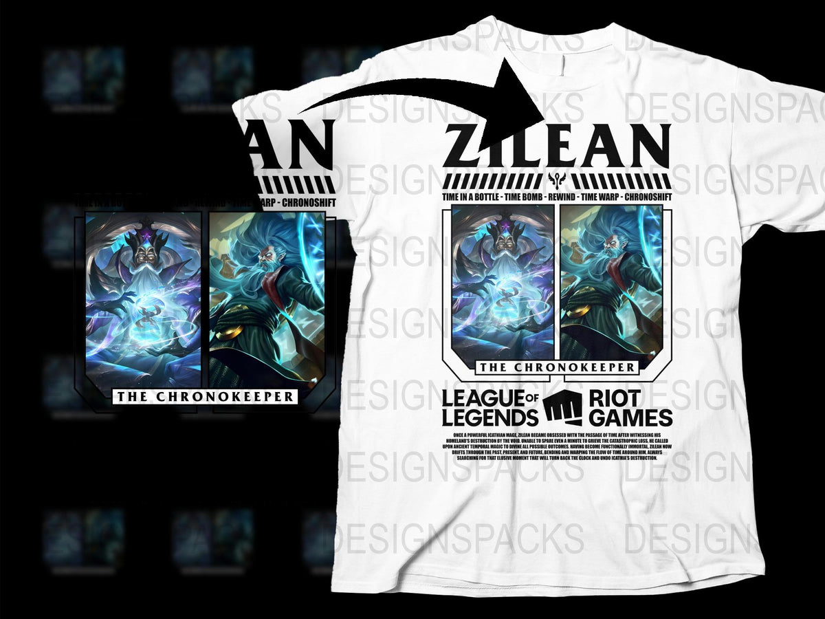 League of Legends Zilean T-Shirt, Gaming Apparel, The Chronokeeper Graphic Tee, Riot Games Merchandise