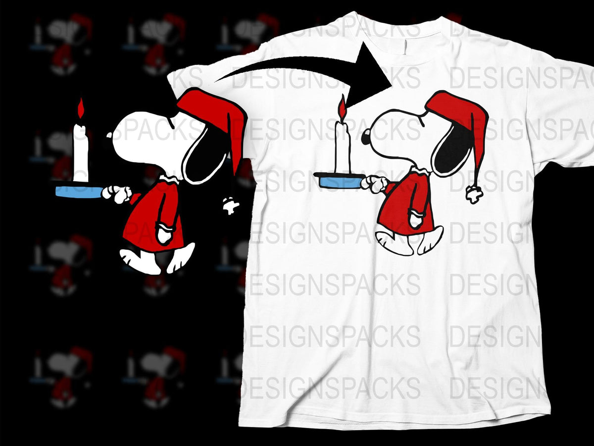 Cartoon Santa Hat T-Shirt, Funny Christmas Holiday Apparel, Unisex White Tee with Red Santa Caps