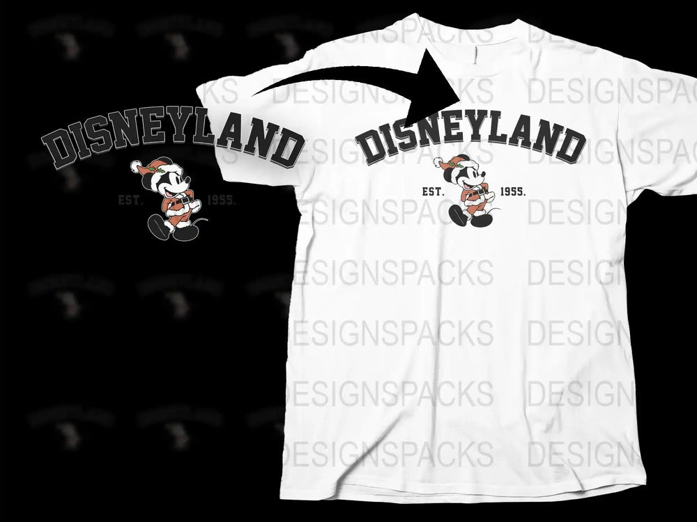 Vintage Disneyland T-Shirt, Mickey Mouse Graphic Tee, Est. 1955, Retro Style White Top