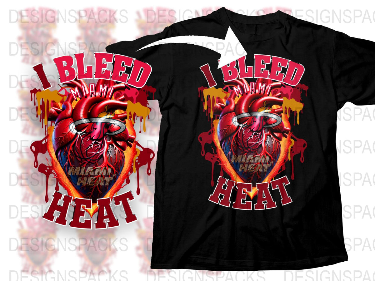 Miami Heat T-Shirt, I Bleed Heat Basketball Fan Graphic Tee, Bold Red and Black Design, Unisex Sports Apparel