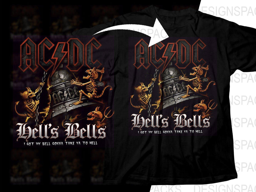 AC/DC Hell's Bells Rock Band Graphic Design Png Design Digital Downloa
