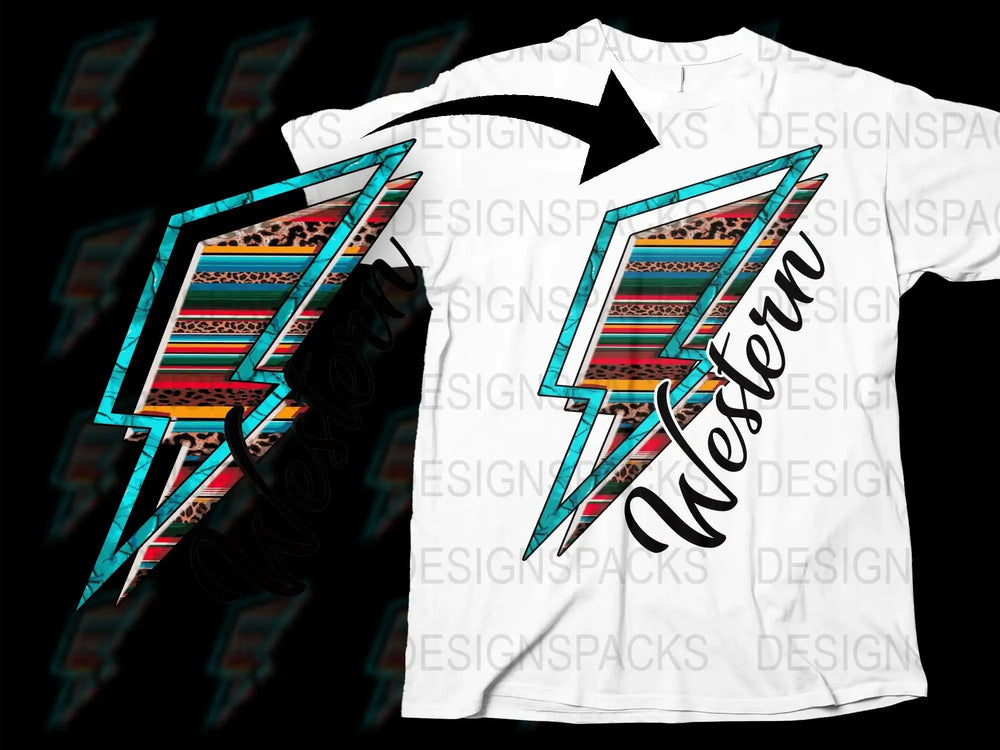 Western Inspired T-Shirt, Colorful Geometric Print, Casual Graphic Tee, Bold Fashion Statement Shirt