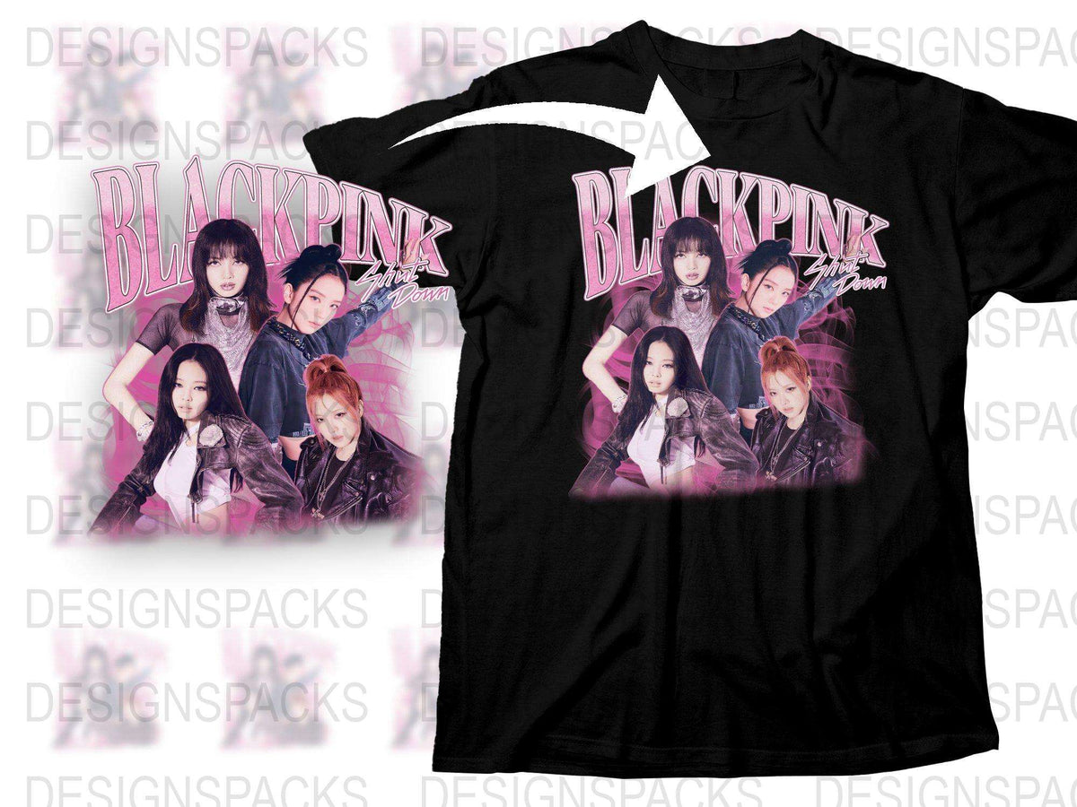 Blackpink K-Pop Girl Group Graphic T-Shirt, Album Cover Print, Band Tee, Concert Merchandise, Music Fan Gift, Stylish Casual Wear