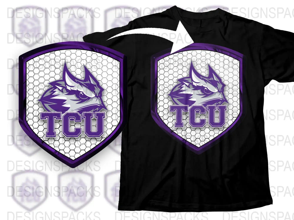 TCU Wolf Logo Graphic T-Shirt, Purple and Black Sports Team Tee, Unisex Casual Apparel