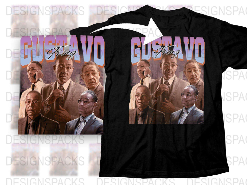 Gustavo Fring Breaking Bad Inspired T-Shirt, Multiple Poses Graphic Tee, Fan Merchandise, TV Show Apparel