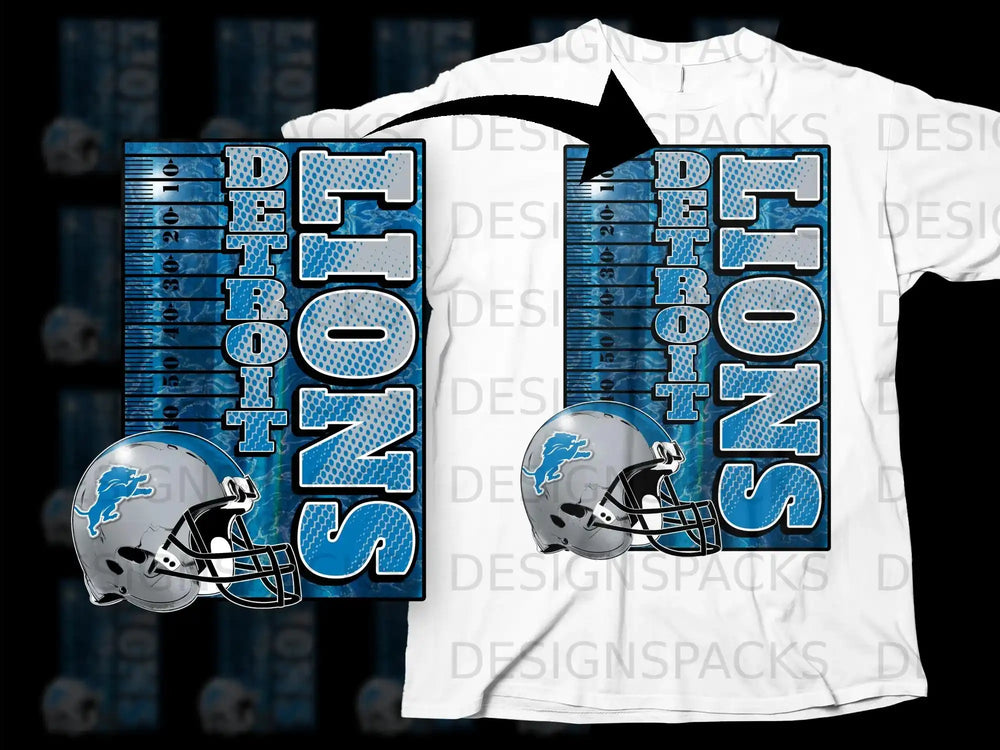 Detroit Lions Football Team Fan T-Shirt Design