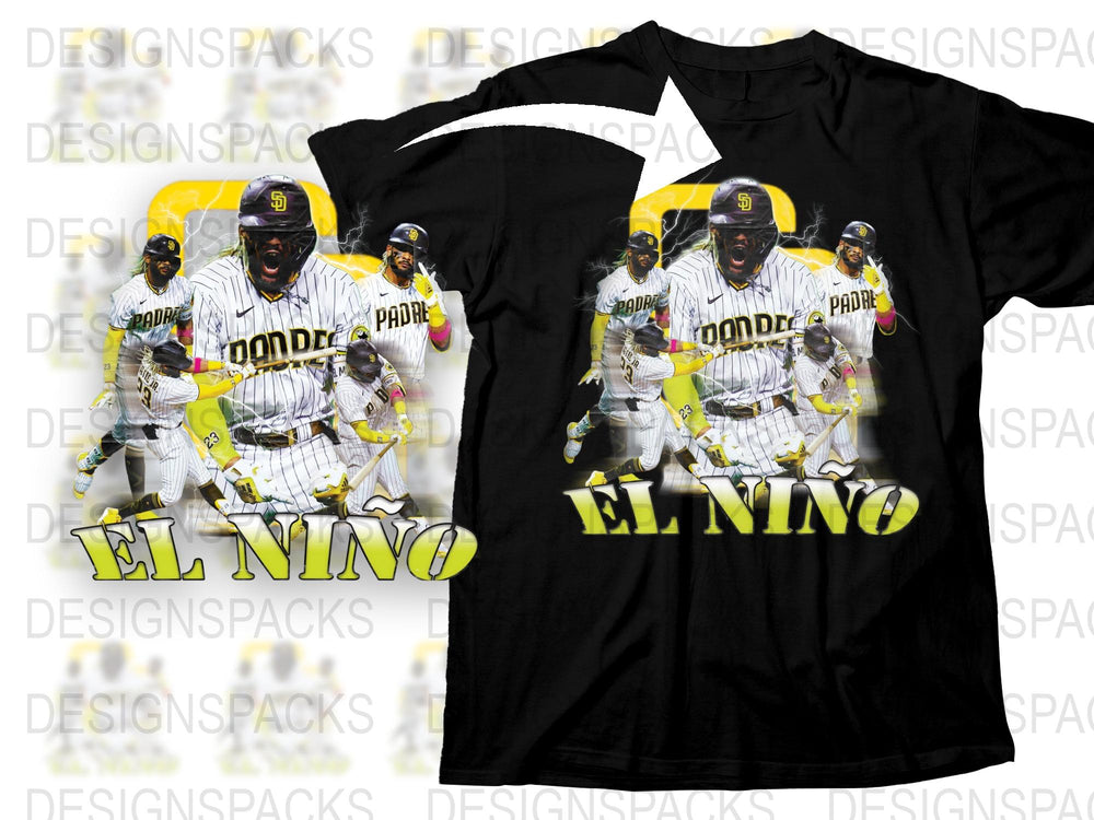 El Niño Graphic T-Shirt, Baseball Player Design Tee, Sports Fan Apparel, Unique Gift for Dodgers Fans