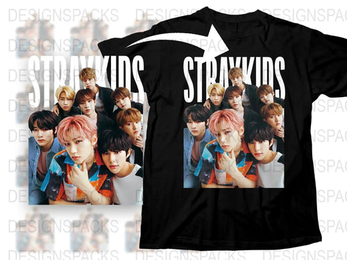 Stray Kids Band T-Shirt, K-Pop Music Group Graphic Tee, Fan Merchandise, Unisex Cotton Shirt