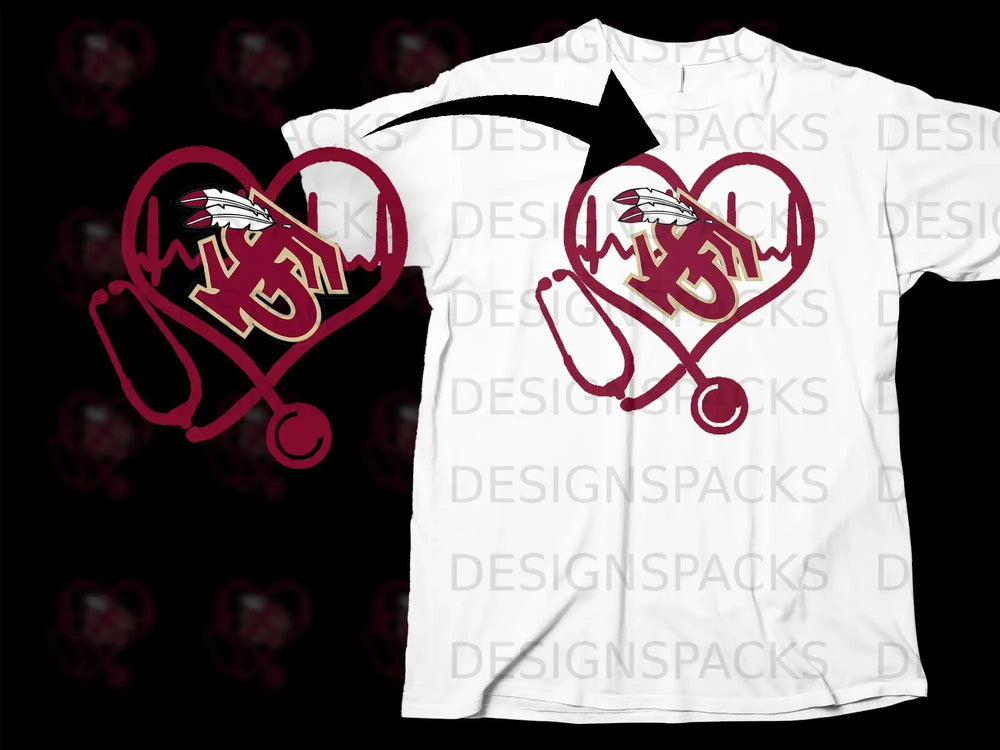 Heartbeat Stethoscope Kansas City Themed T-Shirt