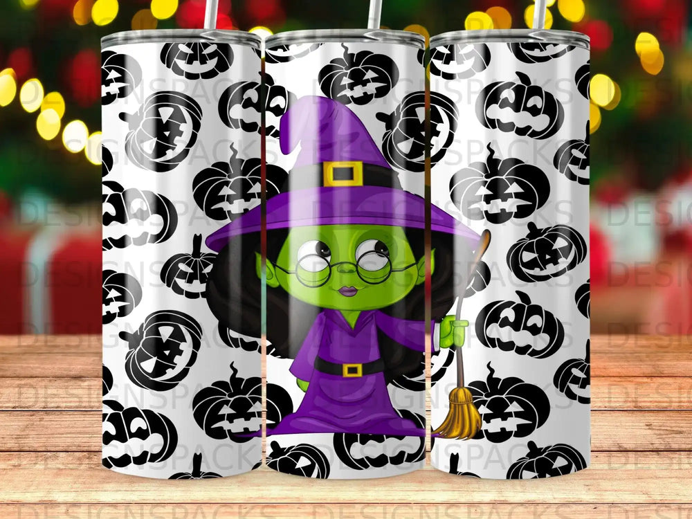 Cute Cartoon Witch Halloween Pumpkin Tumbler product type