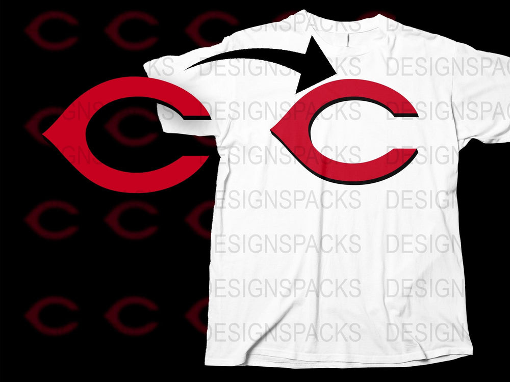 Trendy White Tee with Bold Red Letter C Design, Unisex Fashion T-Shirt, Casual Streetwear