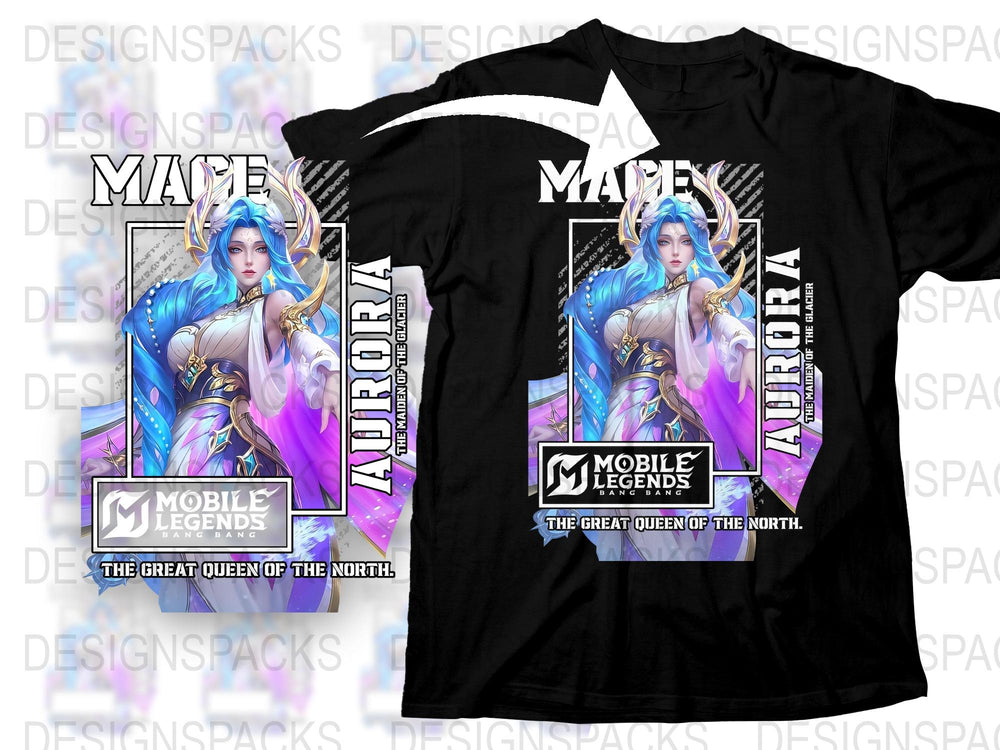 Mobile Legends Aurora T-Shirt, The Great Queen of the North, Graphic Tee, Gaming Apparel, Fantasy Character Shirt, Unisex Clothing