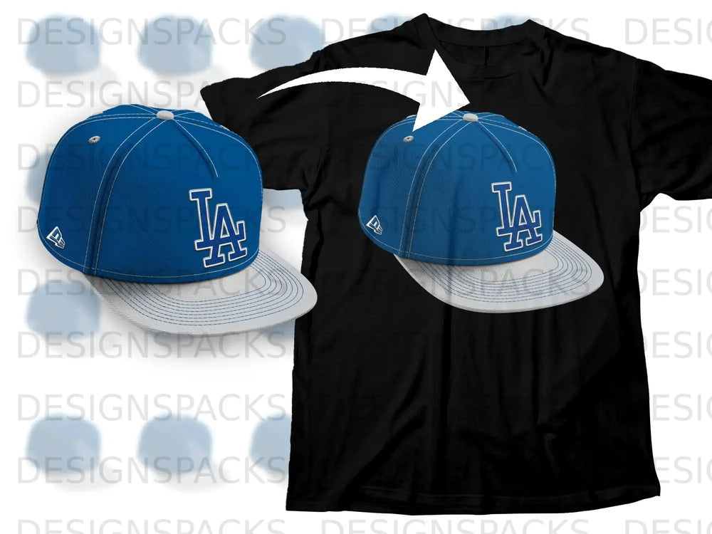 Blue LA Logo Hat and Shirt Set