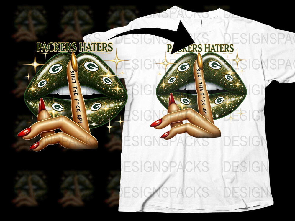 Packers Haters Graphic T-Shirt, Funny Sports Rivalry Tee, Novelty Football Fan Gift, Eye-catching Design with Hands
