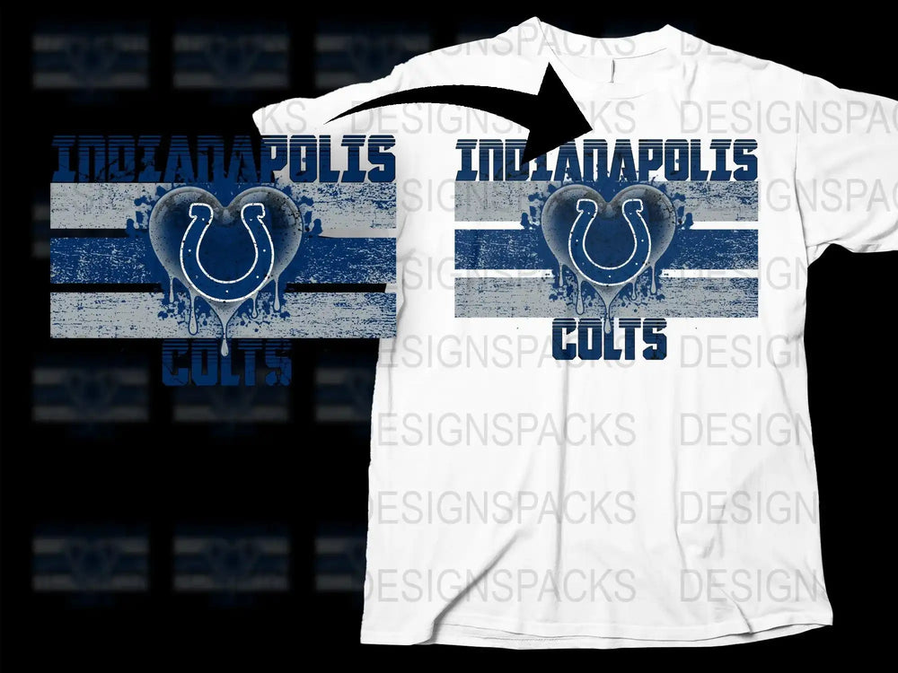 Indianapolis Colts T-Shirt, Distressed Logo Design, Blue and White, Football Fan Apparel, Sports Team Tee, Casual Wear