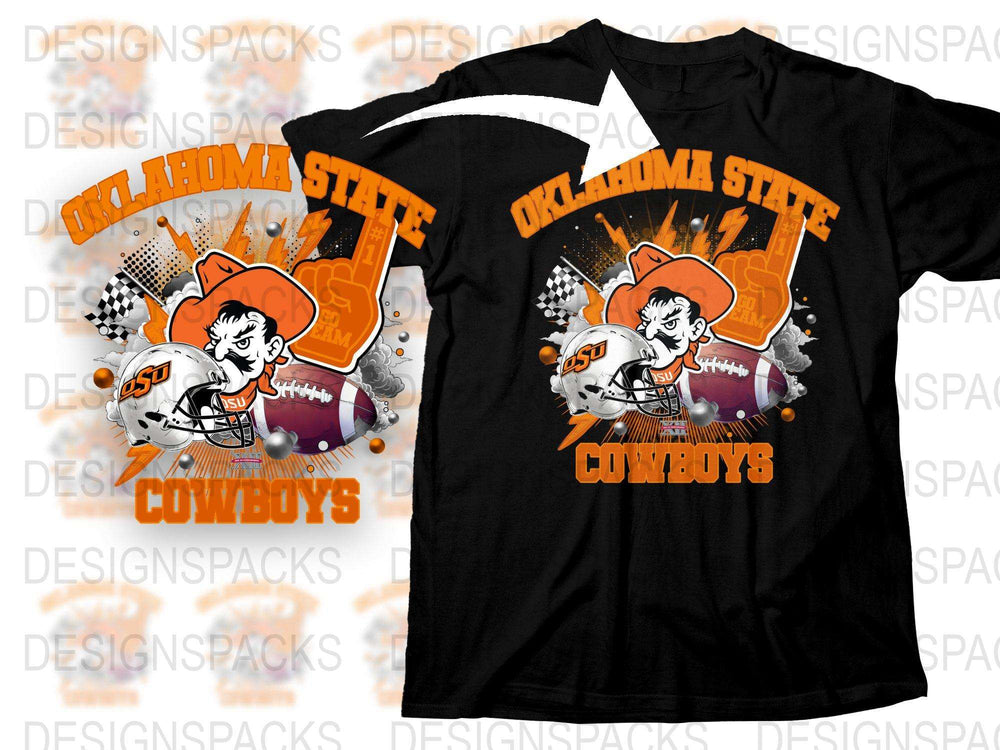 Oklahoma State Cowboys T-Shirt, Black OSU Sports Fan Apparel, College Football Tee