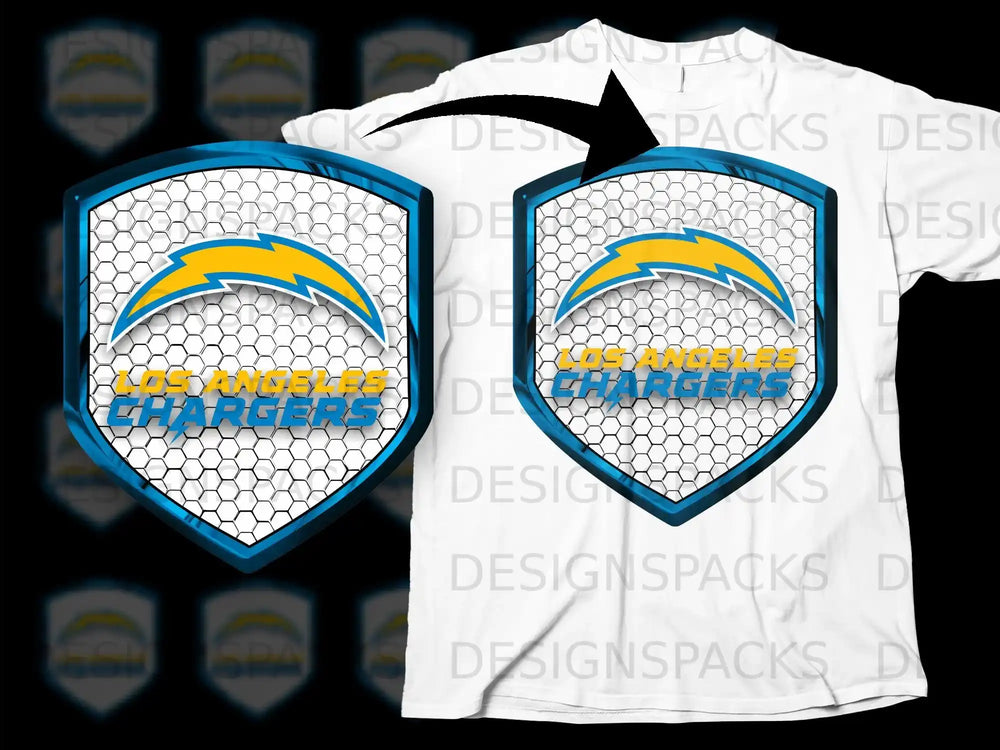 Los Angeles Chargers Emblem Design Graphic T-shirt