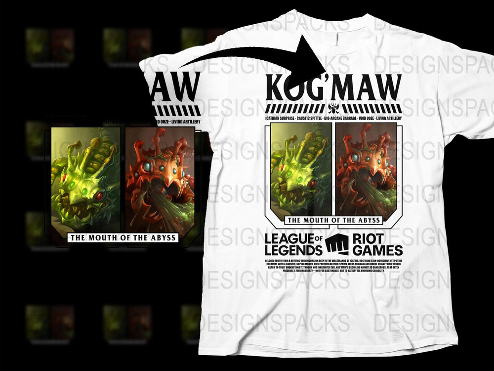 League of Legends Kog'Maw T-Shirt, The Mouth of the Abyss Graphic Tee, Riot Games Merchandise