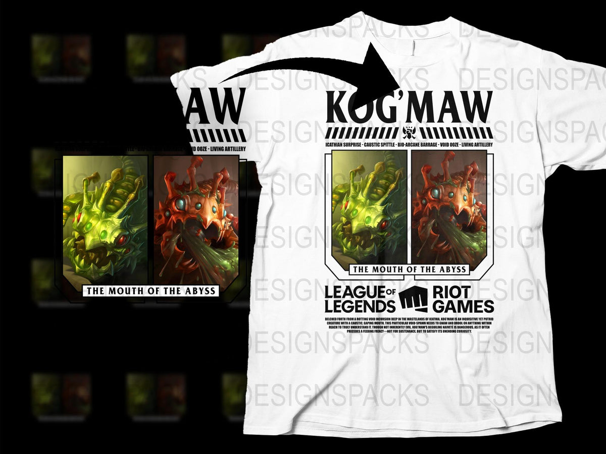 League of Legends Kog'Maw T-Shirt, The Mouth of the Abyss Graphic Tee, Riot Games Merchandise