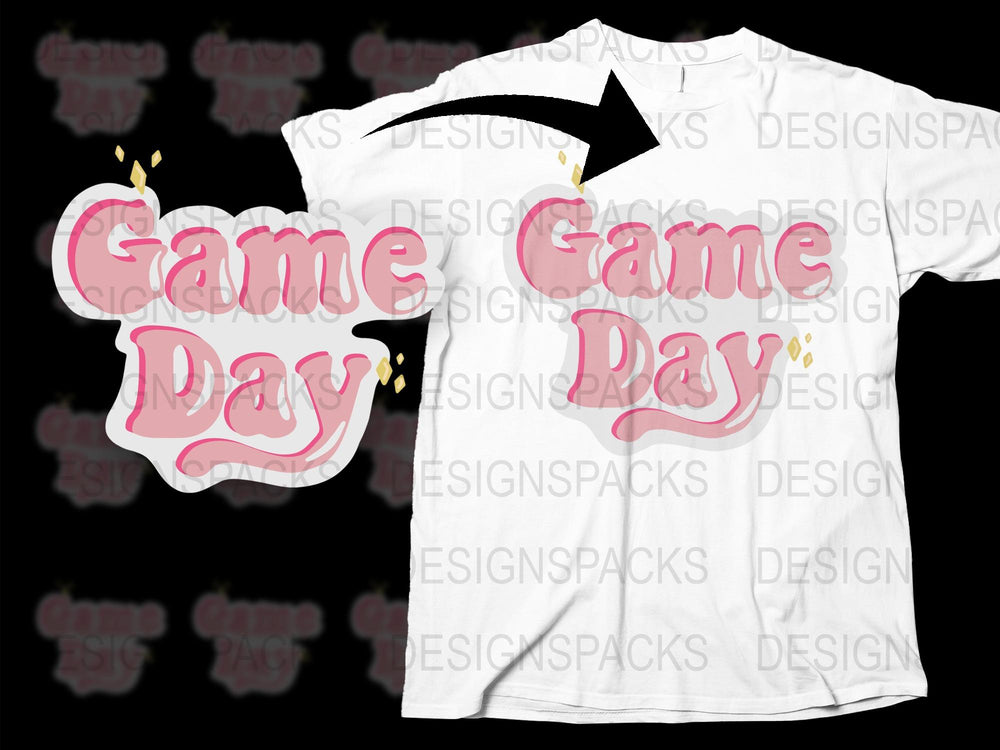Game Day T-Shirt, White Graphic Tee, Sports Event Shirt, Casual Wear, Unisex Adult Clothing