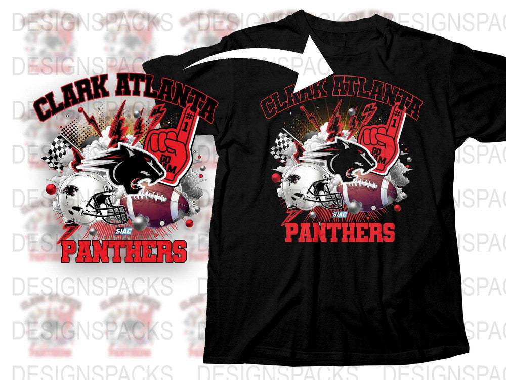 Clark Atlanta University Panthers T-Shirt, Black Graphic Tee, Sports Fan Apparel, College Football Merchandise