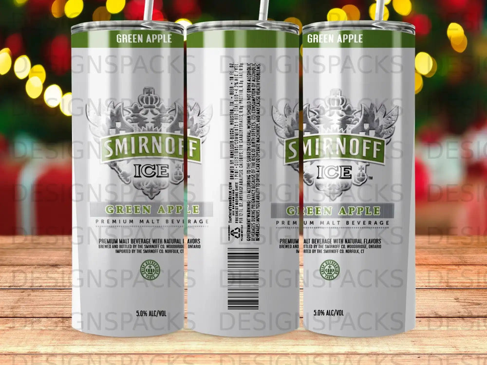 Smirnoff Ice Green Apple premium malt beverage can with 5.0% ALC/VOL.