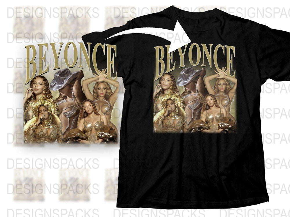 Fan Art Graphic Tee Featuring Golden Visual Theme, Stylish Pop Icon Shirt, Unisex Fashion Top