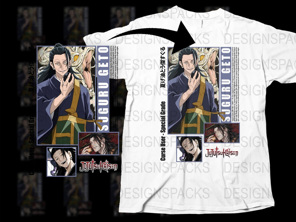 Suguru Geto Anime T-Shirt, Jujutsu Kaisen Graphic Tee, Manga Character Shirt, Unisex Cotton Apparel, Fan Merchandise