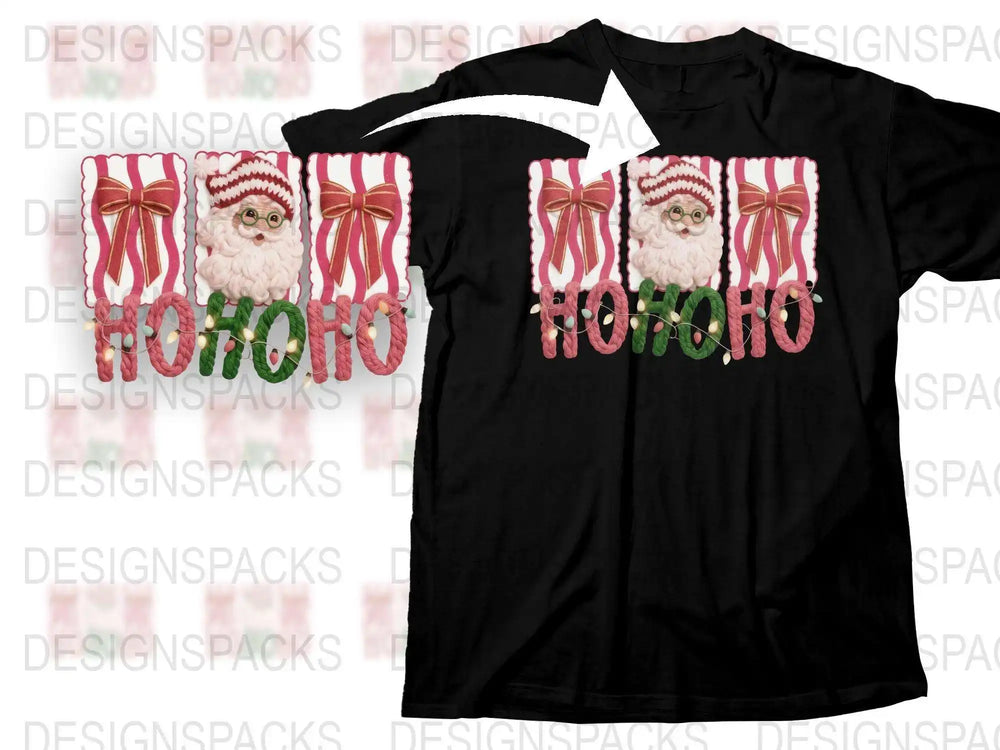 Festive Santa Claus Ho Ho Ho Christmas T-Shirt, Holiday Graphic Tee, Xmas Party Outfit, Casual Winter Apparel
