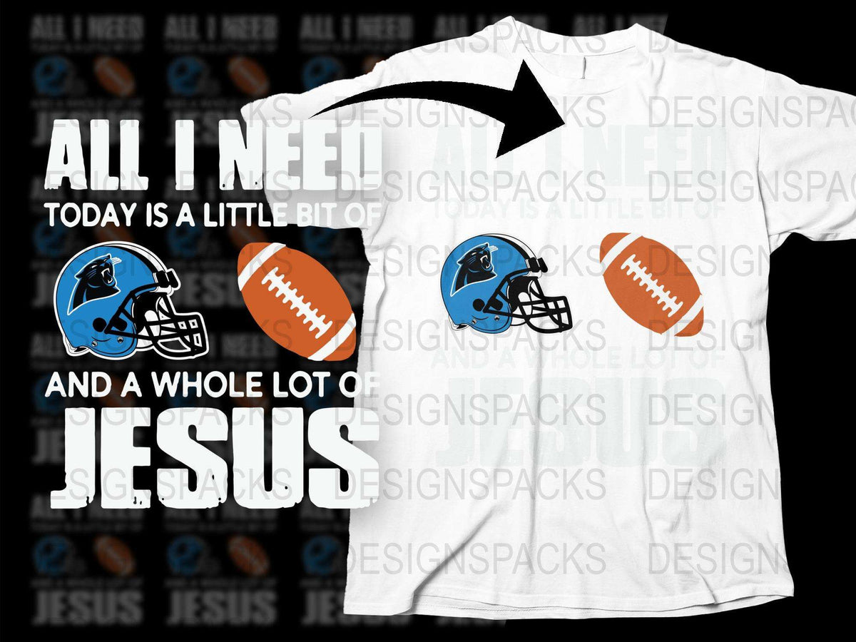 Christian Football T-Shirt, All I Need Is Jesus Graphic Tee, Sports Fan Gift, Casual Religious Apparel