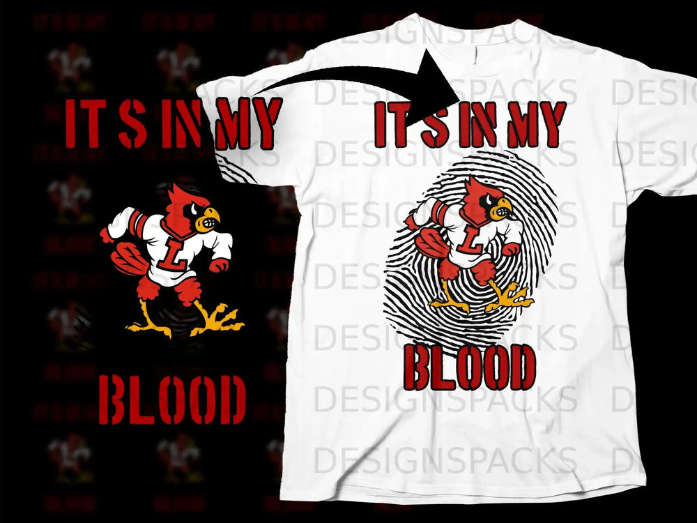 It's In My Blood Cardinal Mascot Graphic T-Shirt