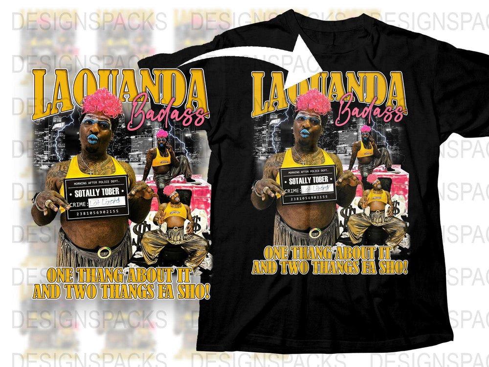LaWanda Badass Graphic T-Shirt, Bold Streetwear Black Tee, Unisex Fashion Top, Urban Style Clothing with Vibrant Print