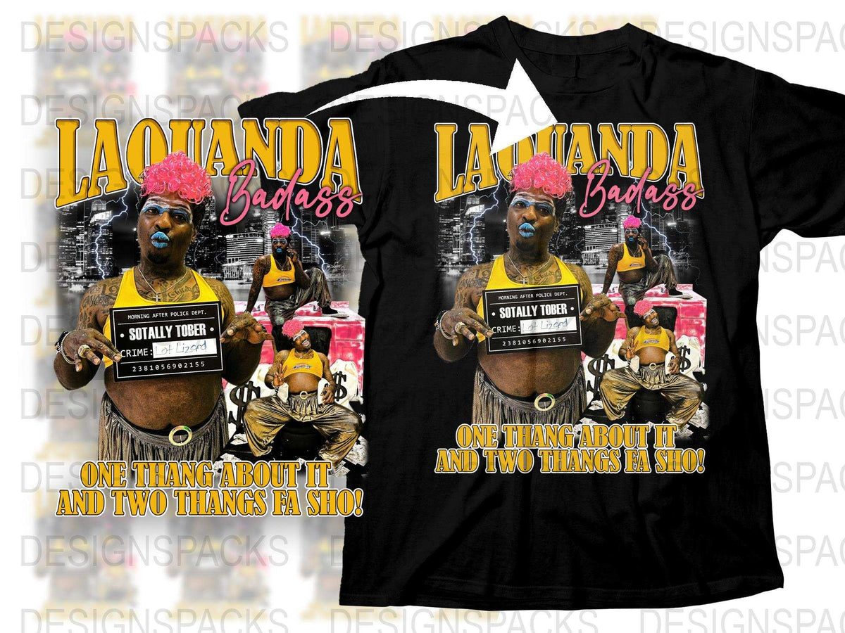 LaWanda Badass Graphic T-Shirt, Bold Streetwear Black Tee, Unisex Fashion Top, Urban Style Clothing with Vibrant Print