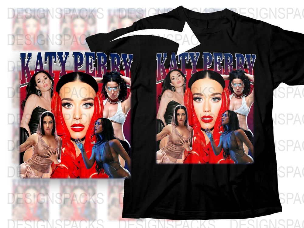 Katy Perry Inspired Graphic T-Shirt, Pop Star Print Tee, Music Fan Casual Wear, Colorful Artist Merchandise