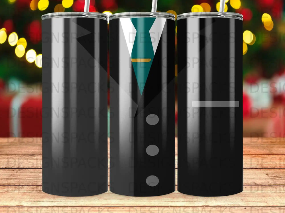 Formal Black Suit Design Teal Tie Tumbler product type