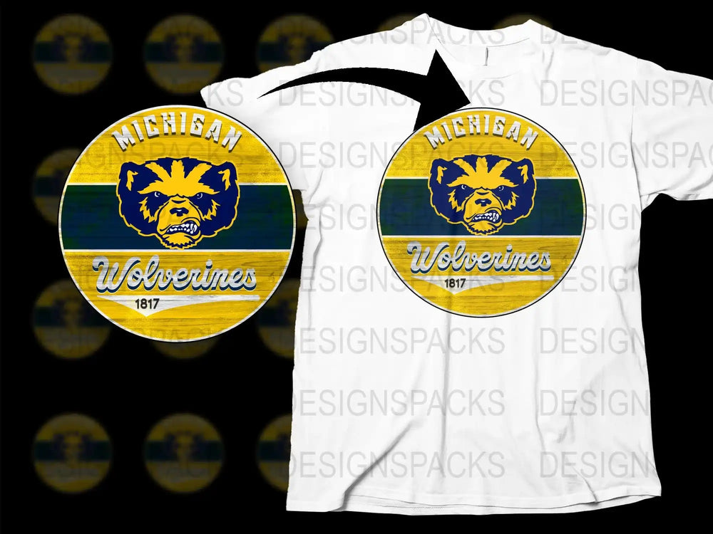 Michigan Wolverines T-Shirt, Vintage Team Logo, College Sports Apparel, Fan Gear 2023