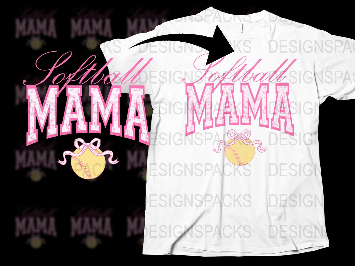 Softball Mama T-Shirt, Pink Graphic Tee, Women's Sports Fan Apparel, Casual Wear