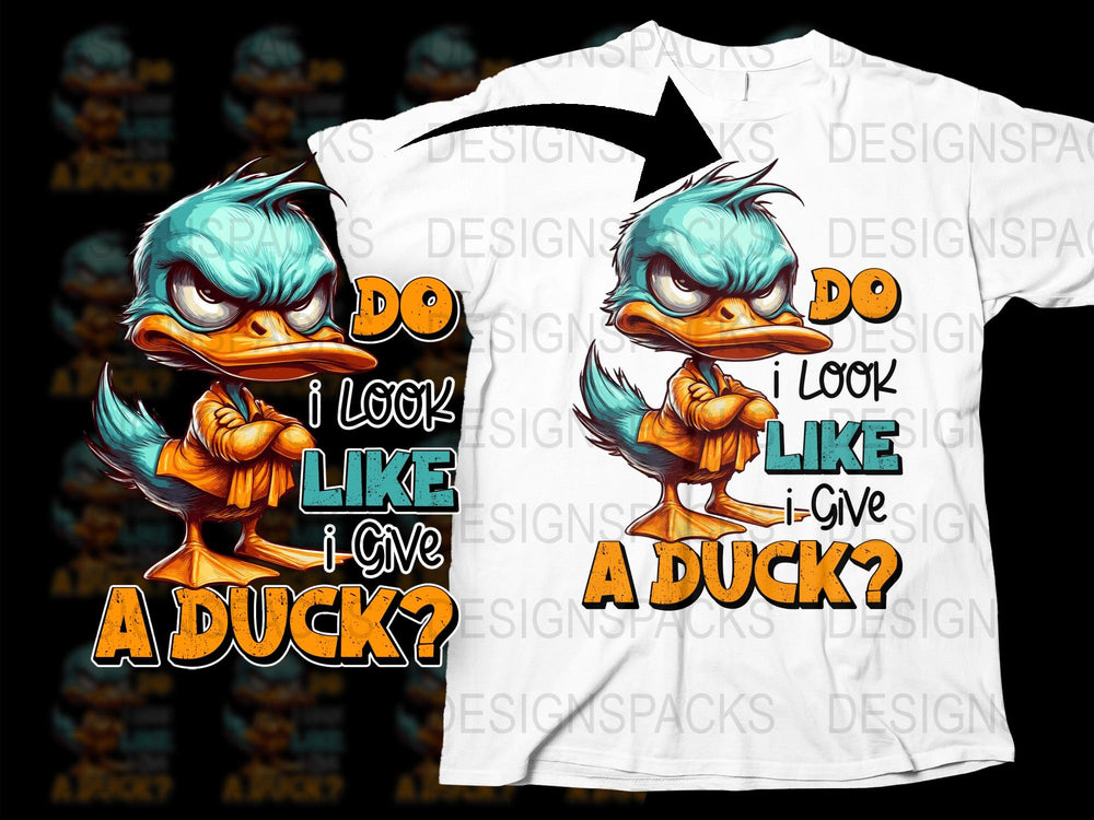 Angry Duck Graphic T-Shirt, Funny Cartoon Bird Tee, Sarcastic Quote Shirt, Novelty Animal Print Top, Unisex Adults Clothing, Gift Idea