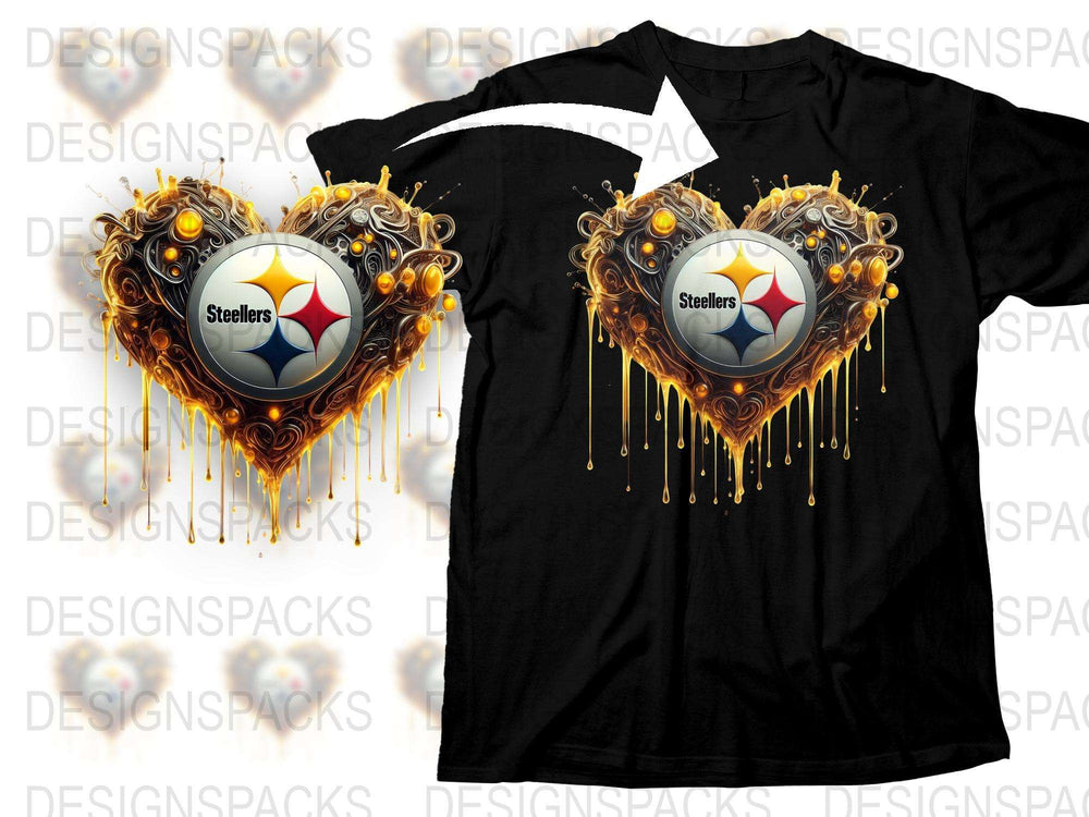 Pittsburgh Team Heart Design T-Shirt, Black Graphic Tee, Sports Fan Apparel, Unique Football Gift