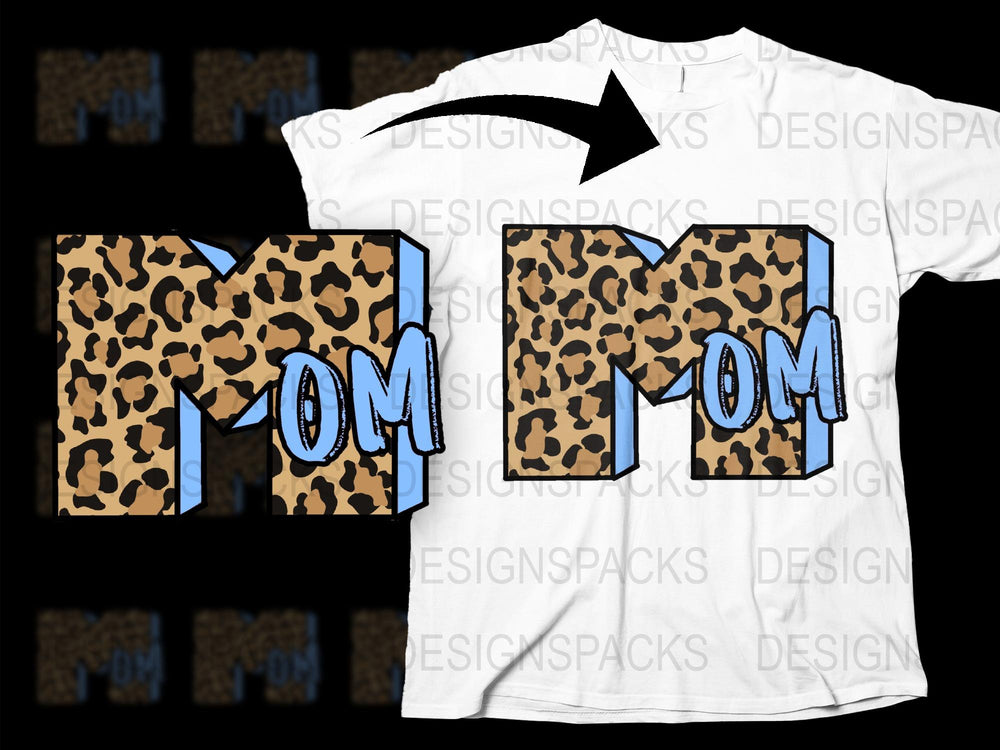 Leopard Print Mom T-Shirt, Trendy Animal Pattern, Stylish Mother's Day Gift, Graphic Tee for Women